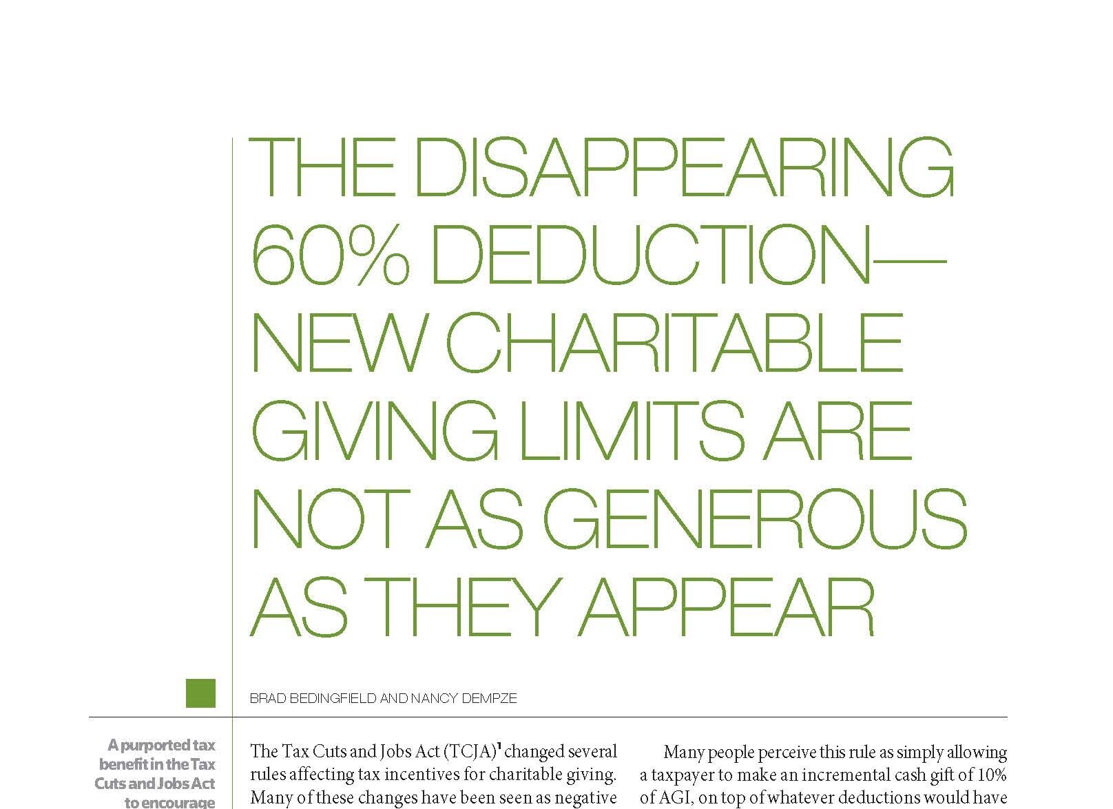 The Disappearing 60% Deduction