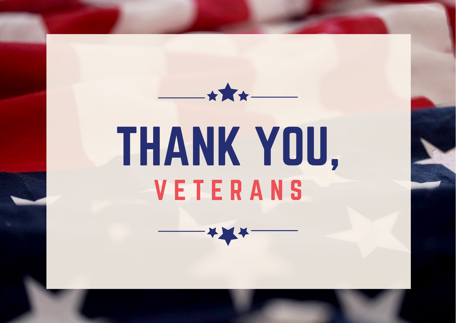 Thank you, Veterans