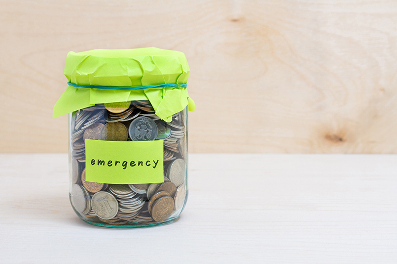 Emergency fund coin jar