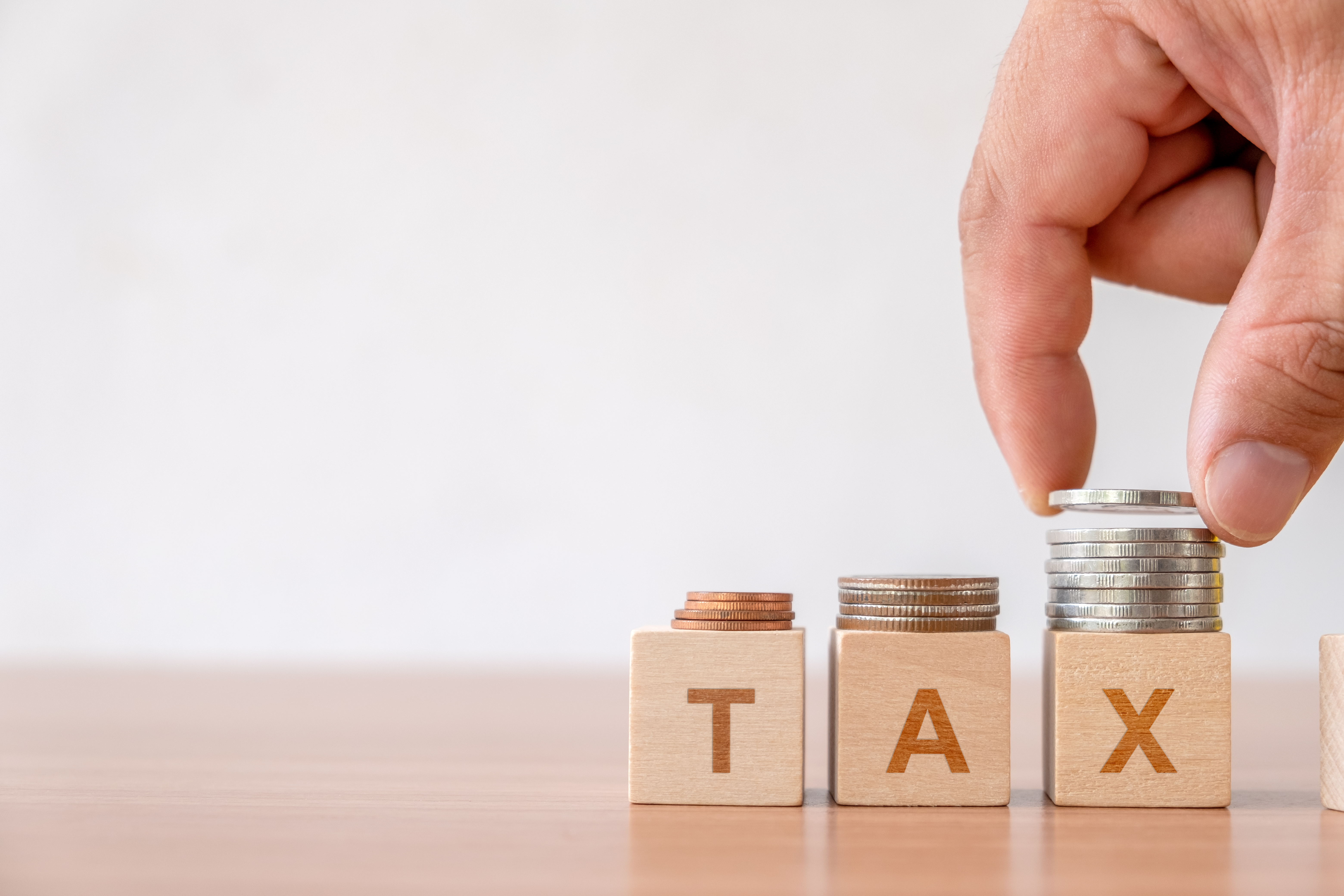 Tax Image with Stacked Coins